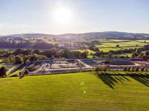 construction site drone photography
