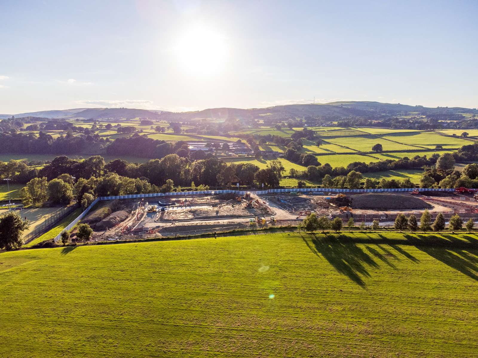 construction site drone photography